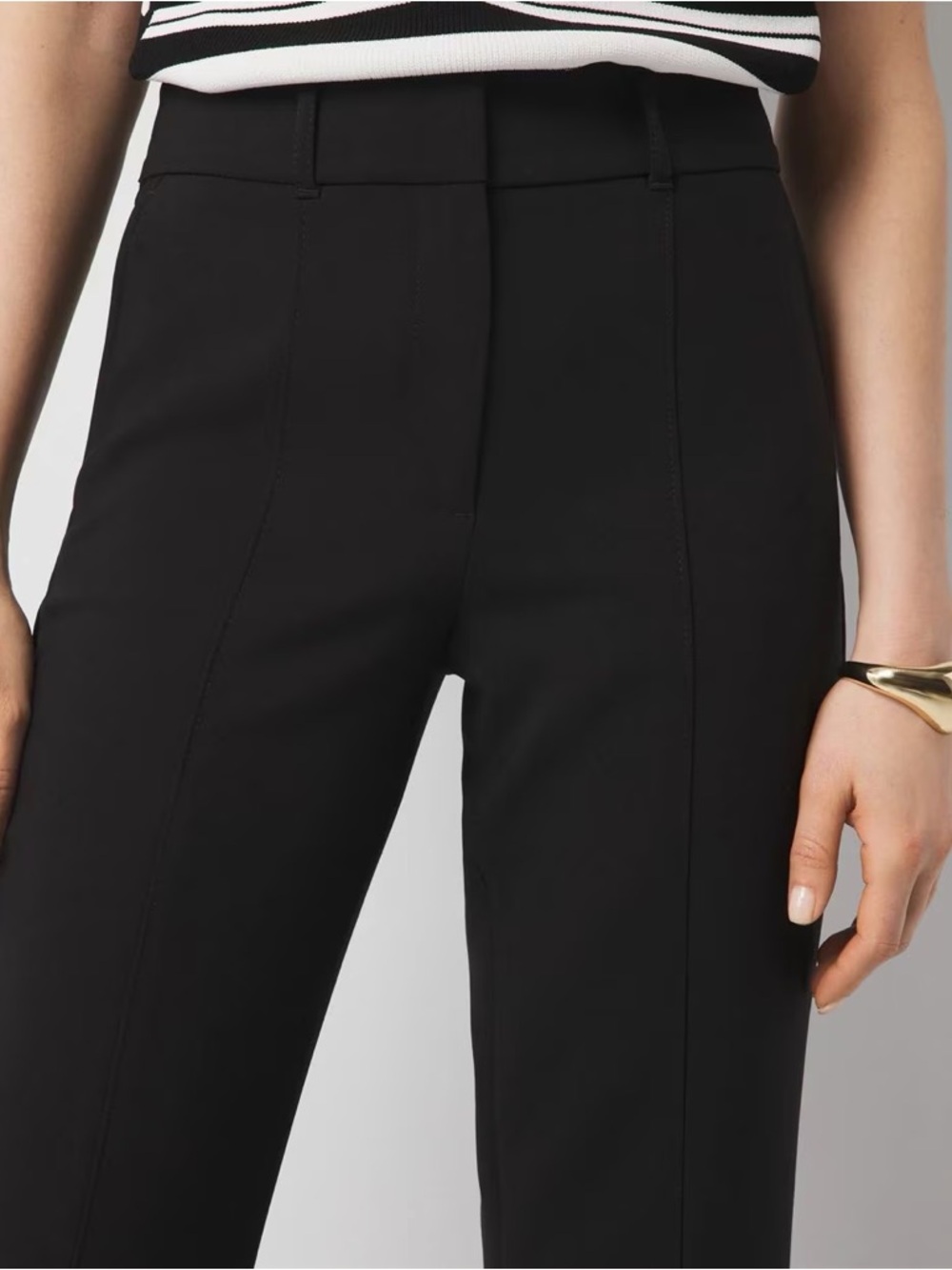 New White House Black Market Straight High Rise Black Pants Trousers Size 6 - Picture 3 of 12